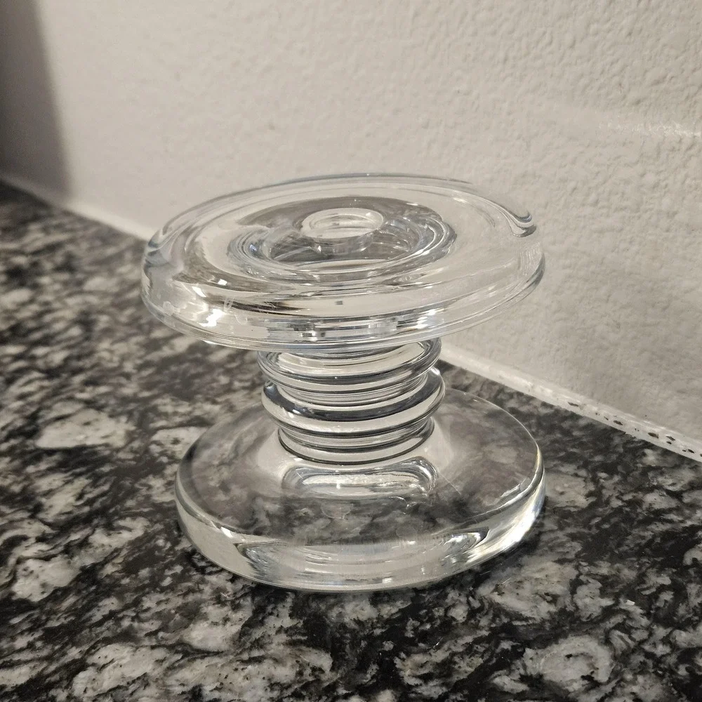 Elegant  minamilist Clear‎ Glass Candlestick Holder
